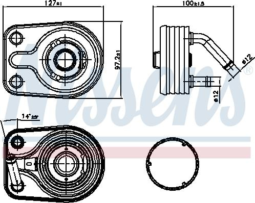 Radiator ulei. ulei motor Oil radiator HYUNDAI I30 KONA TUCSON TUCSON-SUV VELOSTER KIA CEED OPTIMA PRO CEED PROCEED SOUL I HYUNDAI ELANTRA (AD, ADA), Sedan, 09.2015 - Nissens 91163