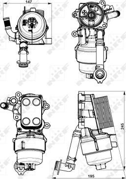 Radiator ulei. ulei motor Oil radiator with oil filter housing with seal VOLVO C30 C70 II S40 II S80 II V50 CITROEN C4 C4 PEUGEOT 508 SW I (8E_), Turism, 11.2010 - 12.2018 NRF 31752