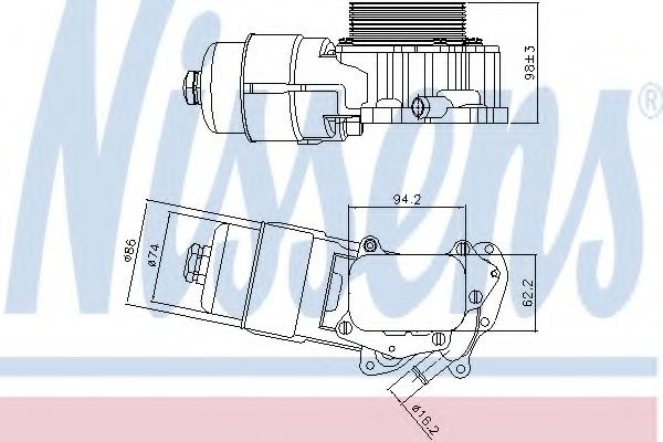 Radiator ulei, ulei motor PEUGEOT BIPPER (AA) (2008 - 2016) NISSENS 90703 piesa NOUA