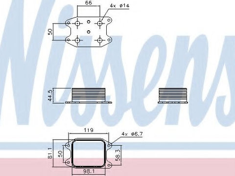 Radiator ulei, ulei motor VW CADDY ALLTRACK combi (Saab) (2015 - 2016) NISSENS 90810 piesa NOUA