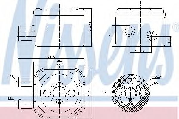 Radiator ulei, ulei motor VW GOLF IV (1J1) (1997 - 2005) NISSENS 90652 piesa NOUA