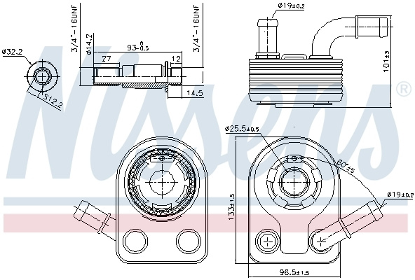 Radiator ulei # Volvo S80 2010 2011 2012 2013 2014 2015 2016 2017 2018 2019 2020 2021 2022 2023 2024 2025 # 90972 # NISSENS
