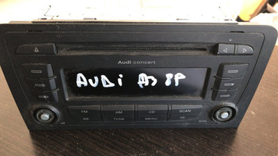 Radio CD, cod 8P0035186P, Audi A3 8P