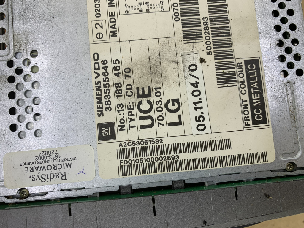 Radio CD cu navigatie Opel Astra H Z19DT