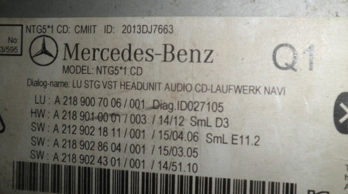 Radio CD Mercedes E Class W212 Facelift 