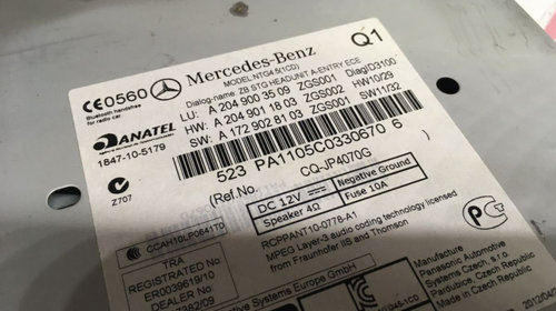 Radio CD Mercedes W204 cod: a2049003509