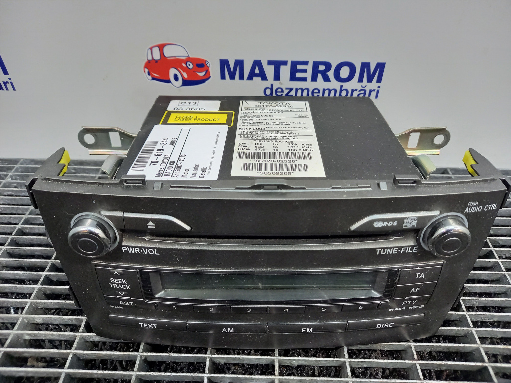 RADIO CD TOYOTA AURIS AURIS - (2006 2012