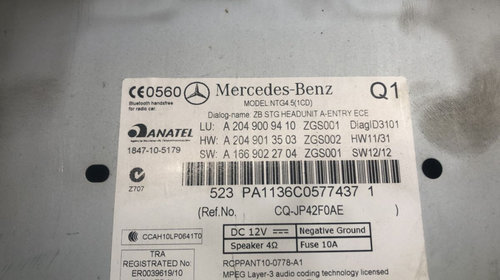 Radio Mercedes Benz C-Class W204 A204900