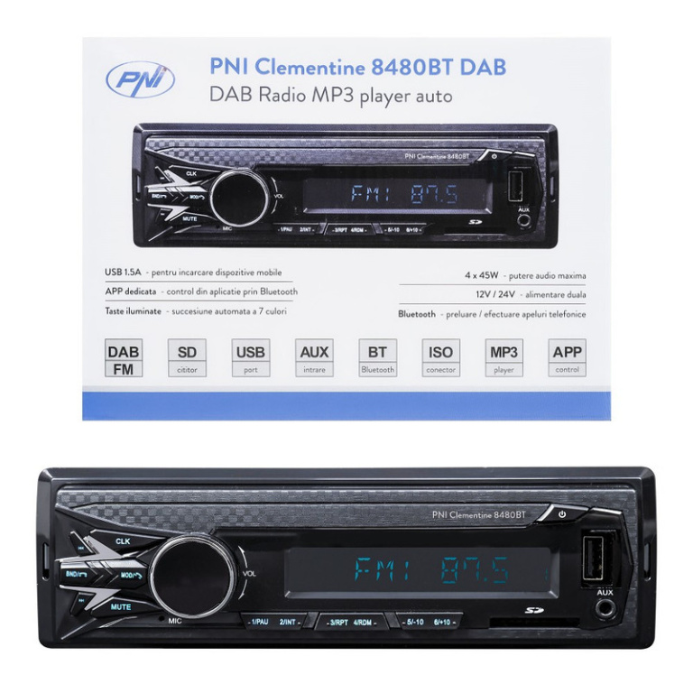 RADIO MP3 PLAYER AUTO DAB SI RDS PNI CLEMENTINE 84