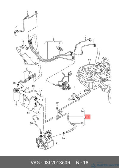 Rampa retur injectoare Volkswagen Golf 6 (AJ5) Var