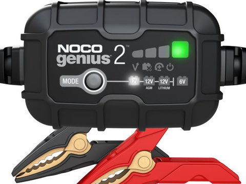 Redresor Noco Genius 2 auto/moto 6V/12V 2A pentru acumulatori maxim 40A Plumb-Acid AGM GEL VRLA Litiu
