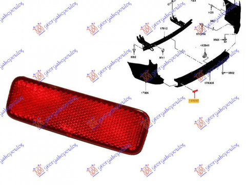 Reflector/Catadioptru Bara Spate Stanga Ford Transit Connect 2013 2014 2015 2016 2017 2018 2019