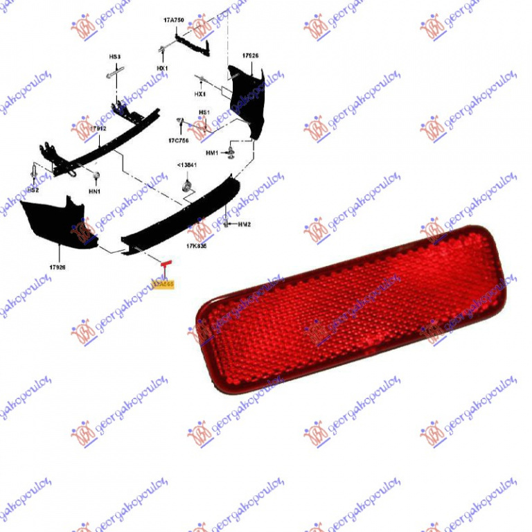 REFLECTOR SPATE DR., FORD, FORD TRANSIT/TOURNEO CUSTOM 18-23, 326106101