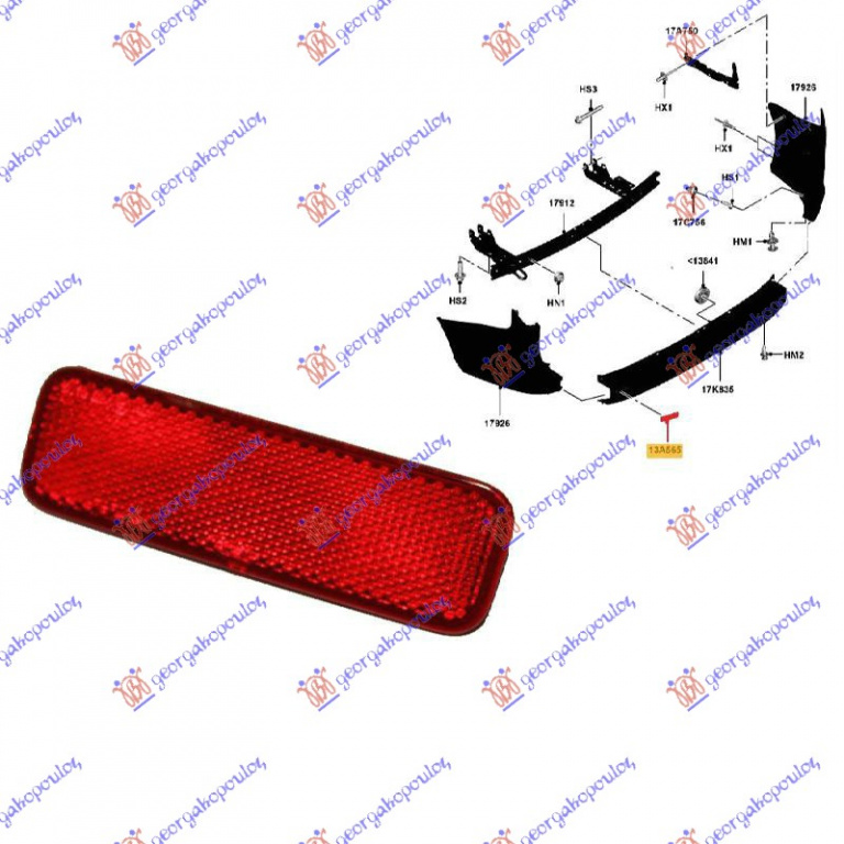 REFLECTOR SPATE - FORD TRANSIT/TOURNEO CONNECT 13-