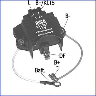 Regulator, alternator PEUGEOT J5 bus (280P), AUDI FOX (80, 82, B1), RENAULT EXTRA caroserie (F40_, G40_) - HCO 130341