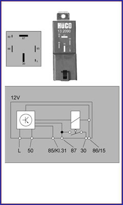 Releu bujii incandescente FORD ESCORT CLASSIC Turnier ANL Producator HÜCO 132090