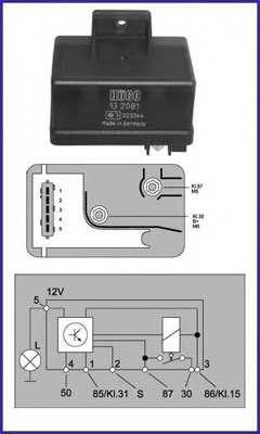 Releu instalatia de comanda bujii incandescente # 