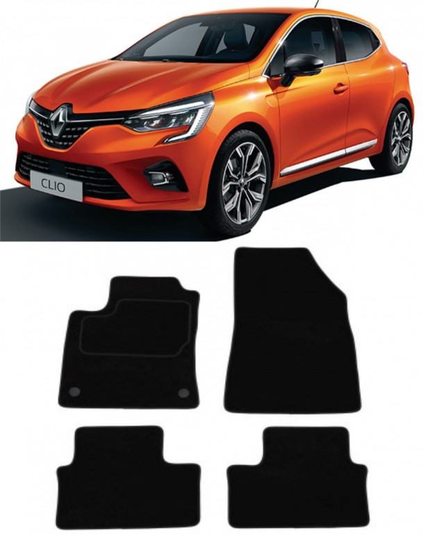 Renault Clio V Set covorase auto din mocheta premium, dedicate pentru Renault Clio V Hatchback fabricat intre 2019-2024, calitate extra MMT A041 RNT141 PRM 01*1