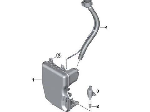 Rezervor spalator parbriz BMW X1 (F48), 06.2015-, X2 (F39), 03.2018-, Gat de umplere cu capac, cu pompa lichid parbriz, cu spalator far si senzor nivel lichid