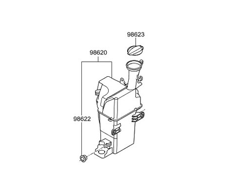 Rezervor spalator parbriz Hyundai Elantra (Ad), 02.2016-, fara pompa sprit