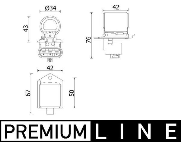 Rezistență în serie, motor electric (ventilator radiator) MAHLE CFR 2 000P
