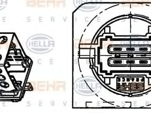 Rezistor, ventilator habitaclu PEUGEOT 206 CC (2D) (2000 - 2016) HELLA 9ML 351 332-261 piesa NOUA