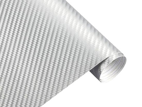 Rola Folie Carbon 3D Argintie Cu Tehnologie De Eliminare A Bulelor De Aer 10M X 1.5M 020322-8