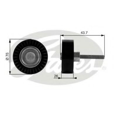 Rola ghidaj curea transmisie SKODA RAPID Spaceback (NH1) (2012 - 2016) GATES T38054
