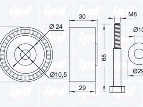 Rola ghidare/conducere, curea distributie ALFA ROMEO 147 (937) (2000 - 2010) IPD 15-1122 piesa NOUA