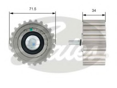 Rola ghidare conducere curea distributie T42183 GATES pentru Fiat Ducato Iveco Daily