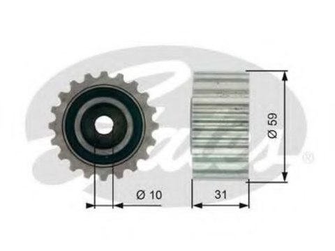 Rola ghidare/conducere, curea distributie VOLVO S40 I (VS) (1995 - 2004) GATES T41236 piesa NOUA