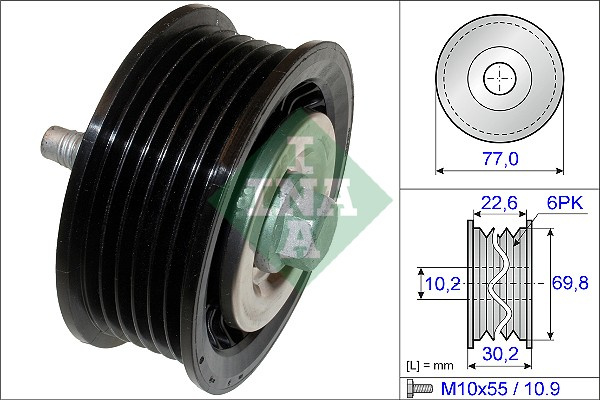 Rola ghidare/conducere, curea transmisie (532 0700 10 532070010 INA) CHEVROLET,OPEL,SAAB,VAUXHALL 9-5|ASTRA|CASCADA|INSIGNIA|MALIBU|ZAFIRA|ZAFIRA TOURER|ZAFIRA, ZAFIRA TOURER