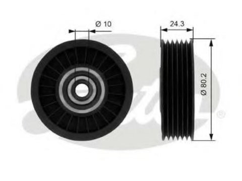 Rola ghidare/conducere, curea transmisie FIAT BRAVO I (182), FIAT MAREA (185), FIAT MAREA Weekend (185) - GATES T36002