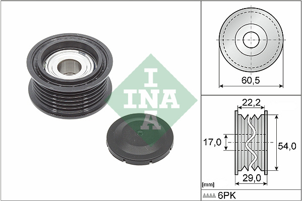 Rola ghidare/conducere, curea transmisie Poly V-belt pulley AUDI A4 ALLROAD B9 A4 B9 A5 A6 ALLROAD C7 A6 C7 A6 C8 A7 A8 D5 Q7 Q8 VW TOUAREG 3.0 d 05.14- INA 532 0854 10