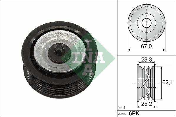 Rola ghidare-conducere. curea transmisie Poly V-belt pulley ALFA ROMEO GIULIA GIULIETTA MITO STELVIO FIAT 500L 500X BRAVO FIAT 500L II (351_, 352_), Hatchback, 09.2012 - INA 532 0619 10