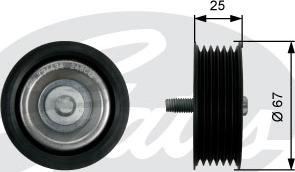 Rola ghidare-conducere. curea transmisie Poly V-belt pulley MERCEDES CLS C218 CLS SHOOTING BRAKE X218 E A207 E C207 E T-MO MERCEDES-BENZ S-CLASS (W222, V222, X222), Sedan, 05.2013 - Gates T36434