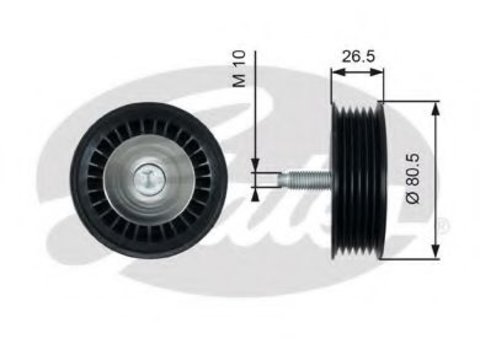 Rola ghidare/conducere, curea transmisie RENAULT CLIO III Grandtour (KR0/1) (2008 - 2012) GATES T36490 piesa NOUA