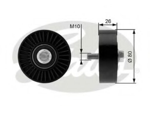 Rola ghidare conducere curea transmisie T36369 GATES pentru Bmw Seria 3 Bmw Seria 6 Bmw Seria 1 Bmw Seria 5 Bmw Seria 7 Bmw X3 Bmw X5 Bmw X1