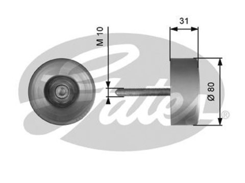 Rola ghidare conducere curea transmisie T36538 GATES pentru Audi A6 Audi A8 Audi A5 Audi Q7 Audi A4 Vw Touareg Audi Q5