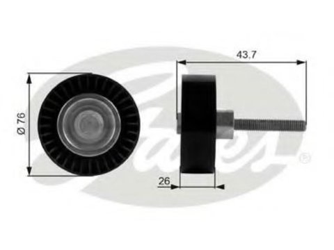 Rola ghidare/conducere, curea transmisie VW GOLF VI Variant (AJ5) (2009 - 2013) GATES T38054 piesa NOUA