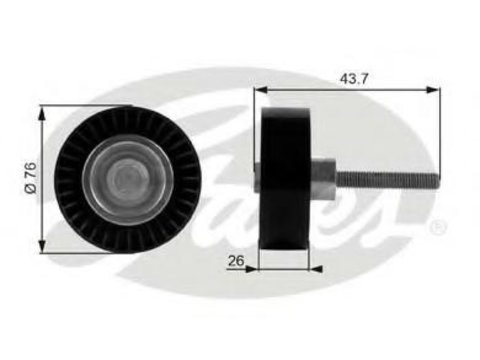 Rola ghidare/conducere, curea transmisie VW POLO (9N_), SEAT IBIZA Mk IV (6L1), VW TOURAN (1T1, 1T2) - GATES T38054