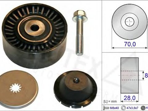 Rola ghidare/conducere, curea transmisie MITSUBISHI GRANDIS (NA_W), JEEP COMPASS (MK49), DODGE CALIBER - AUTEX 654830