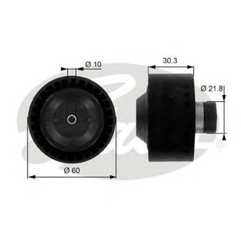 Rola ghidare PEUGEOT 206 hatchback 2A C GATES T36034