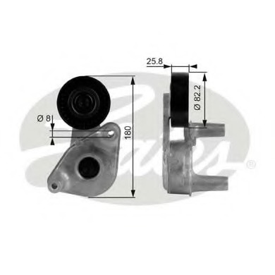 Rola intinzatoare T38149 GATES pentru Hyundai Santa Hyundai Sonata Hyundai Grandeur Hyundai Xg Hyundai Highway Hyundai Trajet Kia Magentis Kia Optima Hyundai Coupe Hyundai Tiburon Hyundai Tuscani Hyundai Tucson Kia Sportage