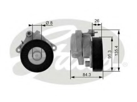 Rola intinzatoare T38174 GATES pentru Mercedes-benz G-class Mercedes-benz E-class Mercedes-benz Clk Mercedes-benz C-class Mercedes-benz M-class Mercedes-benz Sl Mercedes-benz S-class Mercedes-benz Cl-class Mercedes-benz Slk Mercedes-benz Viano Mercedes