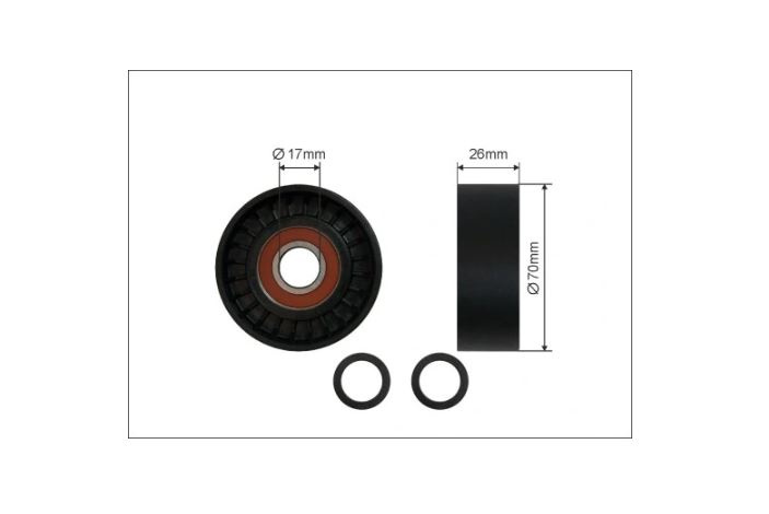 Rola Intinzator Curea Dexwal, Bmw Seria 3 (E46), 1997-2007, Seria 3 (E90/E91) 2004-2012, Seria 5 E60/E61 2001-2010, Seria 6 E63/E64 2003-2010, Seria 7 (E65, E66, E67), 2001-2009, X3 (E83), 2003-2011, X5 (E53), 2000-12.2006 Motor 2,0/ 3,0 Diesel,