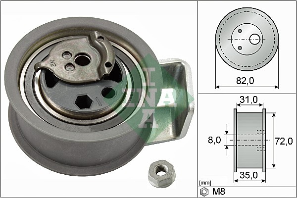 Rola intinzator,curea distributie (531043620 INA) AUDI,FORD,SEAT,SKODA,VW