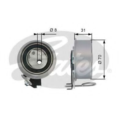 Rola intinzator curea distributie HYUNDAI COUPE (GK) (2001 - 2009) GATES T43135