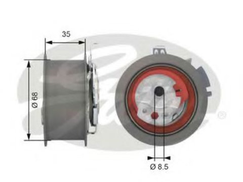 Rola intinzator,curea distributie JEEP COMPASS (MK49) (2006 - 2016) GATES T43151 piesa NOUA