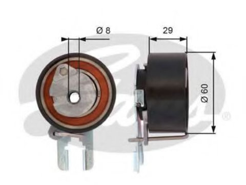 Rola intinzator curea distributie PEUGEOT 207 Van (2007 - 2016) GATES T43158